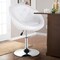 Costway 1PC Adjustable Round Swivel Tufted Back Accent Chair PU Leather White
